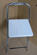 BITTER Klapphocker Stahlrohr Chrom Sitzfläche MDF weiß glänzend 62cm Jan Kurtz