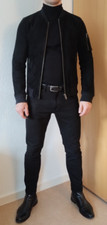 Selected Homme Wildlederjacke Herren Größe S Schwarz Ziegenleder
