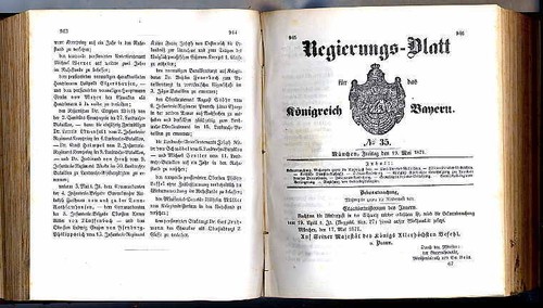 1871 regierungs blatt für - für, das