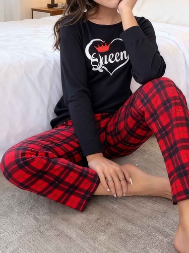 Damen langarm pyjama set - langarm,