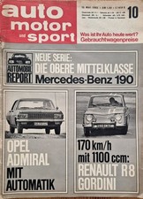 Auto Motor und Sport● Zeitschrift Nr. 10/15. Mai 1965 ●Renault R8 Gordini ●