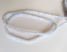 Chalzedon Stabperlen kurz rund Walzen Halbedelstein Schmuck Hellblau 1 Strang