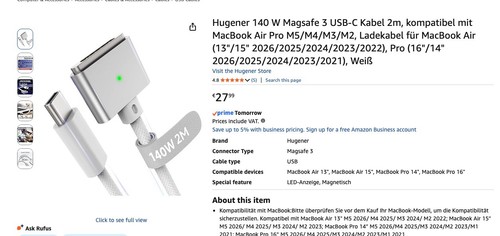 Usb auf magsafe kabel - magsafe, für