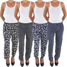 Damen Strandhose Sommerhose Pumphose Haremshose Aladin Pluder Boyfriend Baggy 