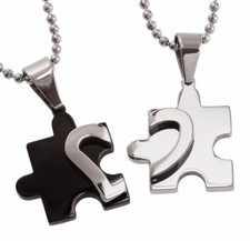 Partnerkette edelstahl puzzle - edelstahl,