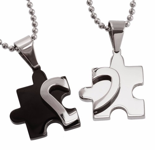 Partnerkette edelstahl puzzle - partnerkette,