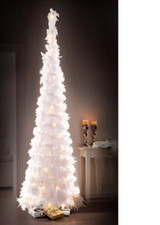 LED Federbaum Deko Baum Federn 240cm 192 LED Advent Weihnachtsbaum Christbaum