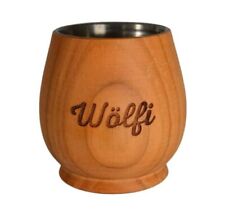 Schnapsbecher Edelstahl Einsatz Schnapsgläser Stamperl mit Name Kirschbaumholz