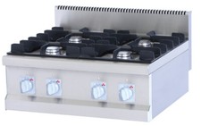 Gasherd 4 Flammen Gastro mit Pilotflamme 70 serie