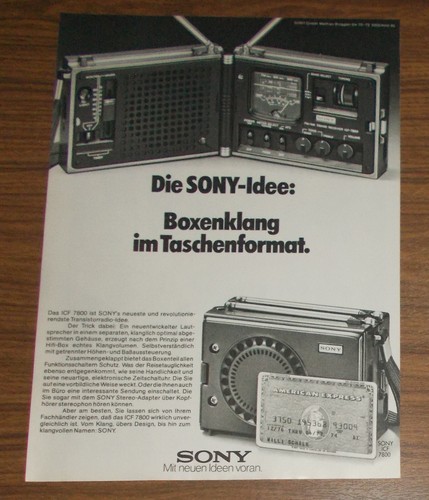 Seltene werbung sony ict 7800 - werbung,