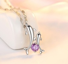 Damen Halskette Delphin Zirkon