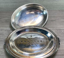 ANTIKER WALKER HALL & SON SILBER TELLER TERRINE SPEISENWÄRMER SERVIERGERÄT SELTENE VERSION