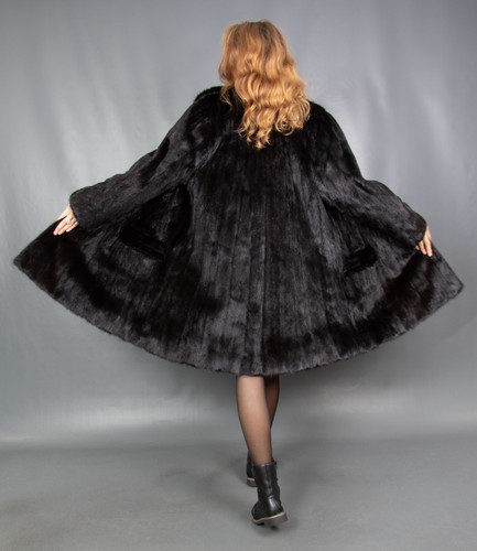 19205d real black mink coat - real,