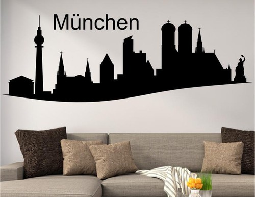 Wandtattoo skyline münchen - skyline,