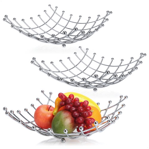 Obstschale aus verchromtem - 3x,