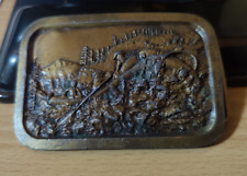 Indiana Metal Craft 1978 - Messing - Gürtelschnalle Wildwasser Rafting gebraucht
