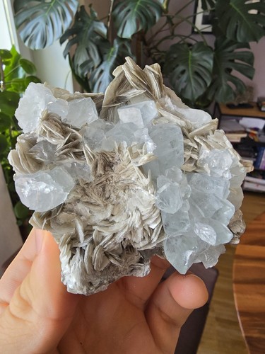 Aquamarin mit muskovit stufe - muskovit,