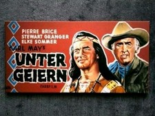 Karl May Winnetou Kino-Transparent Unter Geiern Pierre Brice Stewart Granger