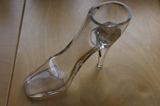 Rosenthal Glas Schuh Kristall Stiefel High Heel 80er  14 x 12 cm  Cocktail Rar!
