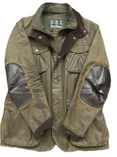 Barbour Ogston Herren Wachsjacke Grün M Olive Green Waxed Cotton Wax Jacket