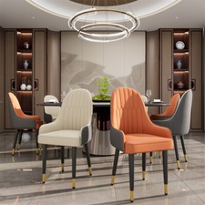 2x Leder Stuhl Esszimmerstuhl Essstuhl Polsterstuhl mit Lehne leicht zu reinigen