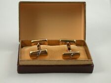 hochfeine antike Manschettenknöpfe Gelbgold 585 - mit Diamanten