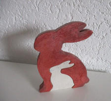 Osterhase mit Kind Deko Figur