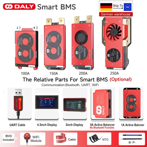 Daly bms 12v 24v 16s - 4s, 24v/16s