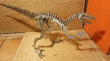 Unikat 3D Puzzle Raptor Aus Edelstahl Deko Dinosaurier 