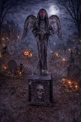 Dämonischer engel statue - statue, auf