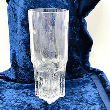 Tapio Wirkkala Glas Vase 20,5 cm Eisglas signed TW Iittala