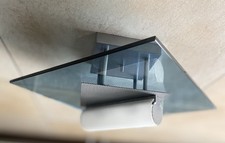 Hochwertige Designer-Deckenlampe Deckenleuchte Rauchglas blau 36cm X 36cm