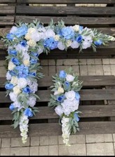 NEU ❤️ Hochzeit Gesteck Blumengesteck Kunstblumen für Traubogen dusty blue Blau