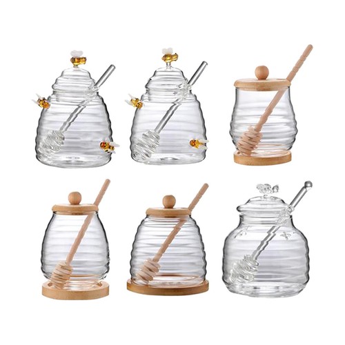 Honigspender aus glas mit - honigspender,