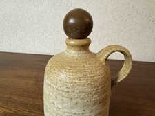 Steinzeug-Krug / Keramik-Flasche mit Holz-Korken – Handarbeit – signiert