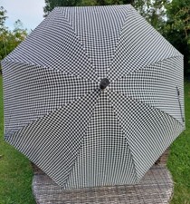 SCHWARZ-WEISS REGENSCHIRM, PEPITA SCHIRM, EO STOCKSCHIRM, UNIKAT, SAMMLERSCHIRM
