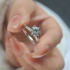 1KT D Moissanit Ringe 925 silber 18K Weißgold vergoldet Der schmuck der frauen