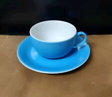 1 Farbige Tasse mit Untertasse, TCM, türkis, sehr guter Zustand 