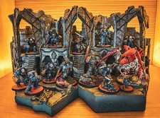 Weta Dol Guldur Ruine + professionell bemalte Warhammer 40K Figuren