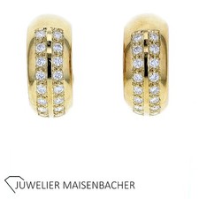 Zeitlose Brillant Halbcreolen mit Clip in Gold