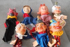 7 Vintage Handpuppen
