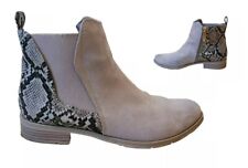 Marco Tozzi Wildleder Stiefeletten Gr. 39 Beige flach Reißverschluss