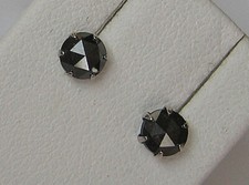 Solitär ♦️ Brillant Ohrstecker Ohrringe aus 900 Platin mit schwarz Diamant  7507