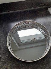 Spiegel-Tablett silberfarben c.a. 25 cm