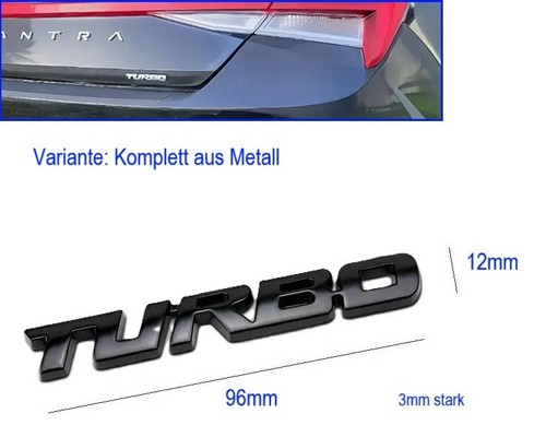 Metall turbo emblem schwarz - metall,