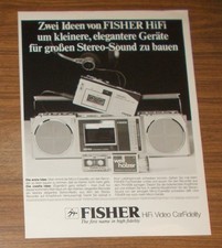 Seltene Werbung vintage FISHER PH-M88 Stereo Micro-Cassetten-Recorder 1982