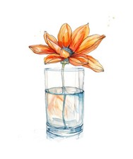 Aquarell Blumen Glas 9x9 cm