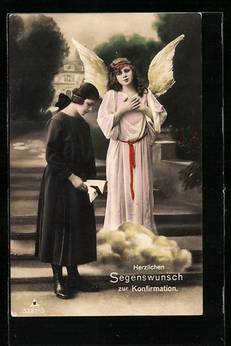 Ansichtskarte junge dame mit - dame,