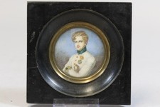 Portrait des Napoleon II Miniaturmalerei signiert Frankreich 19.Jhd (HB906)