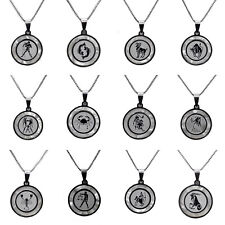 Sternzeichen SterneTierkreiszeichen zodiac Anhänger Kette Edelstahl Muschel SET